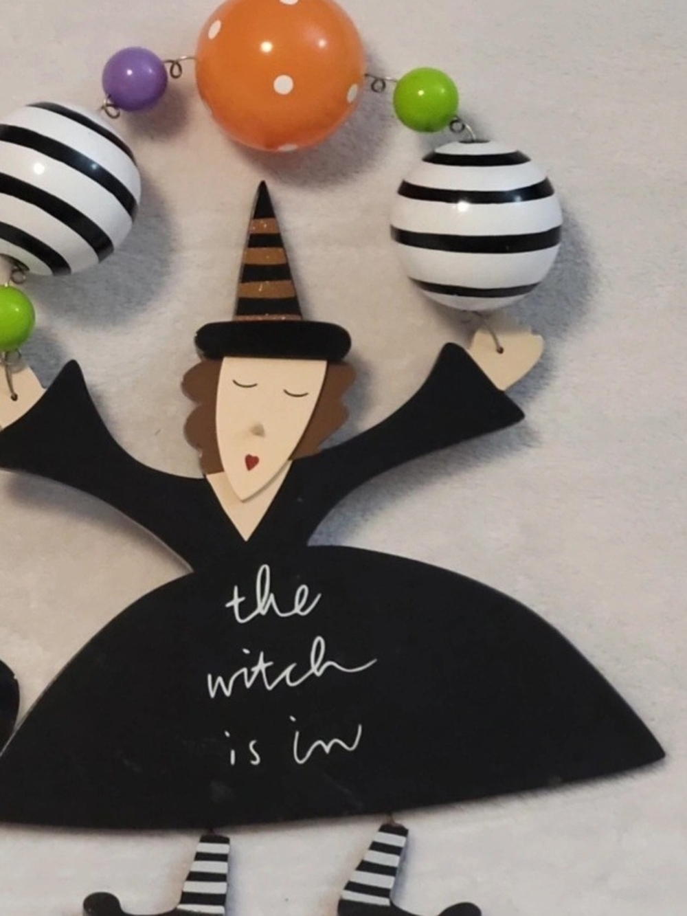 Black Witch Wall Hanger Holiday Decor - 'The Witch Is In'
